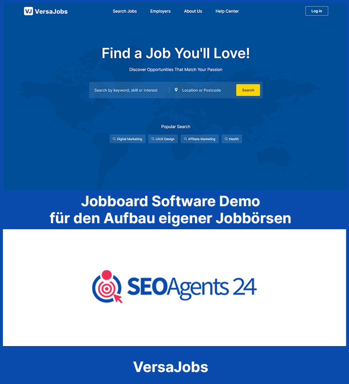 Jobboard Software Demo für den Aufbau eigener Jobbörsen