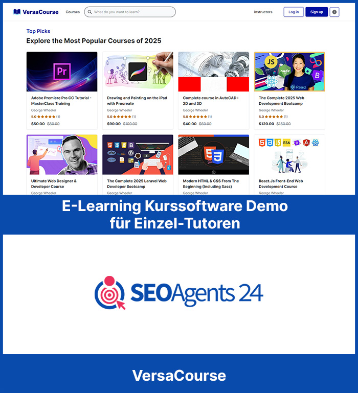 E-Learning Kurssoftware Demo für Einzel-Tutoren